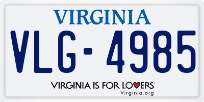 VA license plate VLG4985