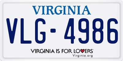 VA license plate VLG4986