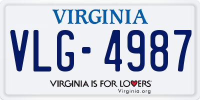 VA license plate VLG4987