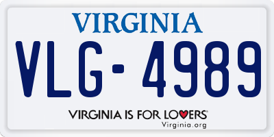 VA license plate VLG4989