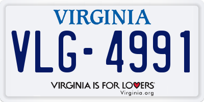 VA license plate VLG4991