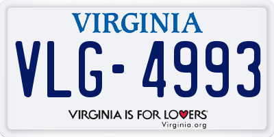 VA license plate VLG4993