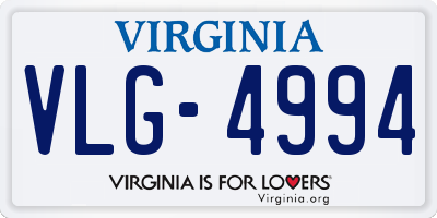 VA license plate VLG4994