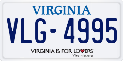 VA license plate VLG4995