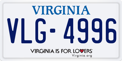 VA license plate VLG4996