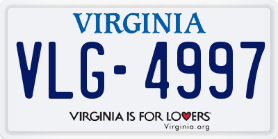 VA license plate VLG4997