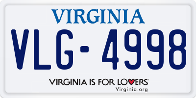 VA license plate VLG4998