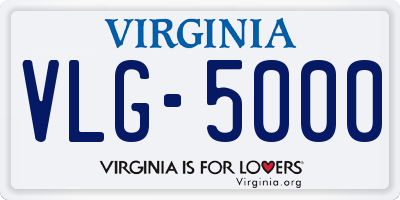 VA license plate VLG5000