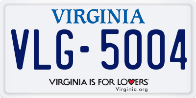 VA license plate VLG5004