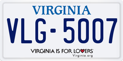 VA license plate VLG5007