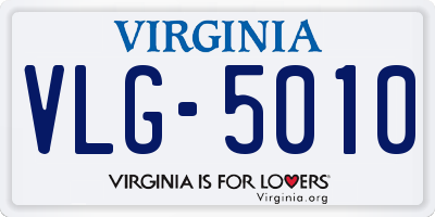 VA license plate VLG5010
