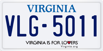 VA license plate VLG5011