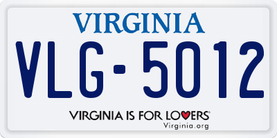VA license plate VLG5012