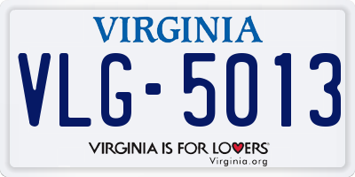 VA license plate VLG5013