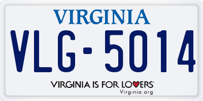 VA license plate VLG5014