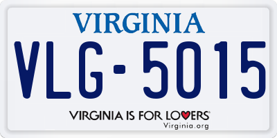 VA license plate VLG5015