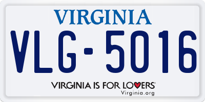 VA license plate VLG5016