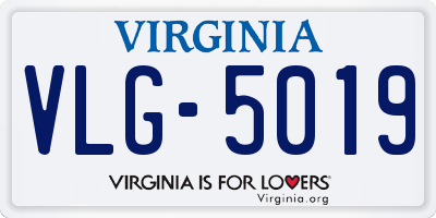 VA license plate VLG5019