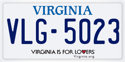 VA license plate VLG5023