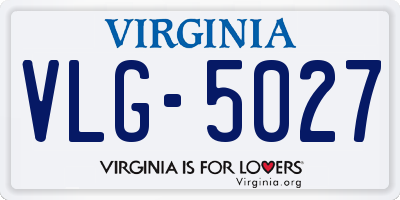VA license plate VLG5027