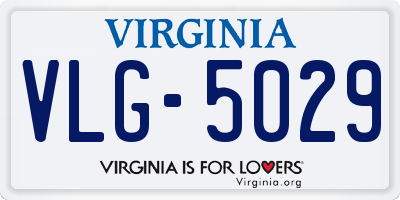 VA license plate VLG5029