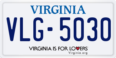 VA license plate VLG5030