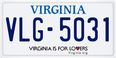VA license plate VLG5031