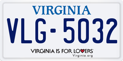 VA license plate VLG5032