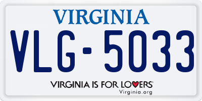 VA license plate VLG5033