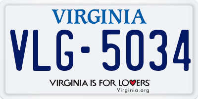 VA license plate VLG5034