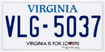 VA license plate VLG5037