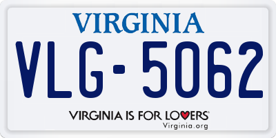 VA license plate VLG5062