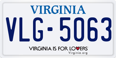 VA license plate VLG5063