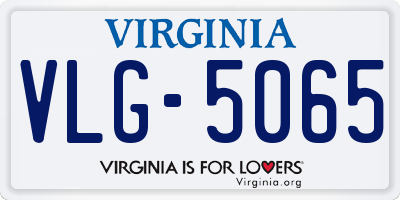VA license plate VLG5065