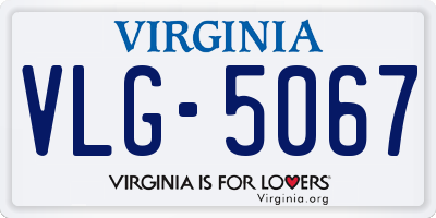 VA license plate VLG5067