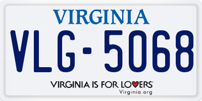 VA license plate VLG5068