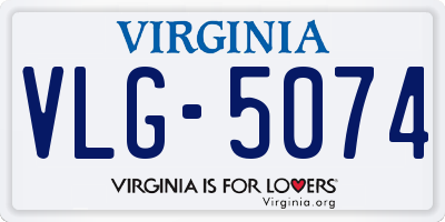 VA license plate VLG5074