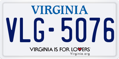 VA license plate VLG5076