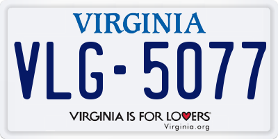 VA license plate VLG5077