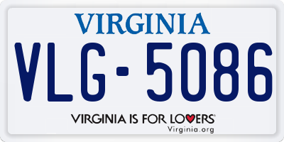 VA license plate VLG5086