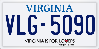 VA license plate VLG5090