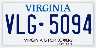 VA license plate VLG5094