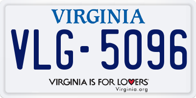 VA license plate VLG5096