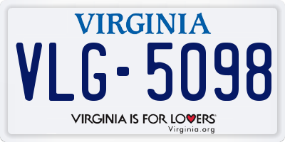VA license plate VLG5098