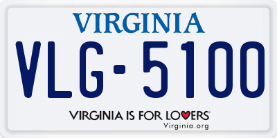 VA license plate VLG5100