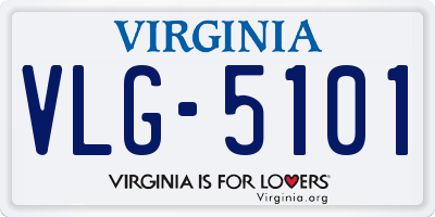 VA license plate VLG5101