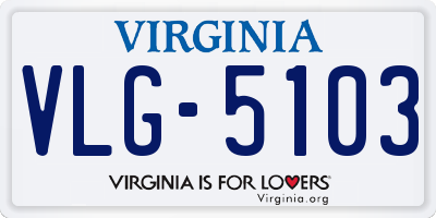 VA license plate VLG5103