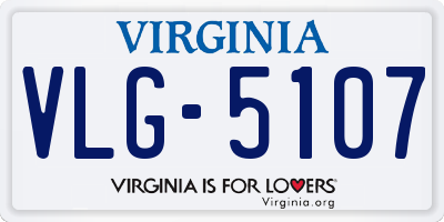 VA license plate VLG5107