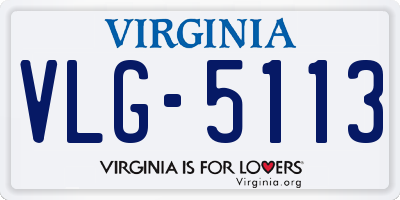 VA license plate VLG5113
