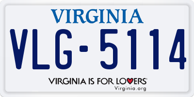 VA license plate VLG5114